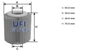 Ufi 2505600 - [*]FILTRO ACEITE ECO CART.