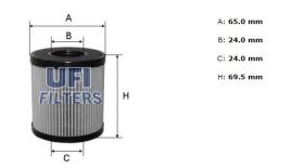 Ufi 2505700 - [*]FILTRO ACEITE ECO CART.