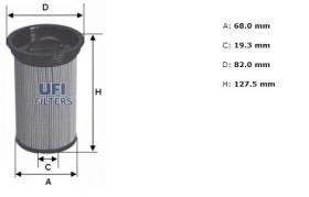 Ufi 2600500 - [*]FILTRO GASOIL ECO CART.