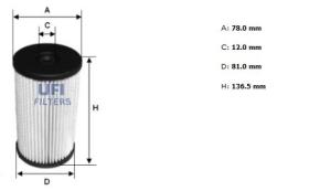 Ufi 2600700 - [*]FILTRO GASOIL ECO CART.