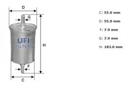 Ufi 3184200 - [*]FILTRO CARBURANTE INYECC.