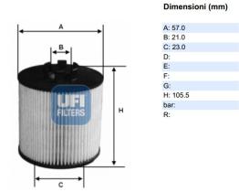 Ufi 2506400 - [*]FILTRO ACEITE ECO CART.OPEL