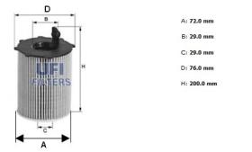 Ufi 2506800 - [*]FILTRO ACEITE ECO CART.