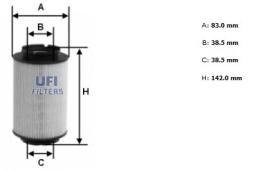 Ufi 2601400 - [*]FILTRO GASOIL ECO CART.