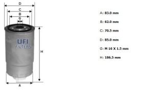 Ufi 2437901 - [*]FILTRO GASOIL ROSC.