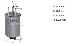 Ufi 2444500 - [*]FILTRO GASOIL ROSC.