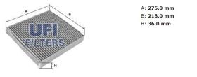 Ufi 5414800 - [*]FILTRO AIRE HAB.CARB.ACT.