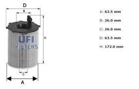 Ufi 2508400 - FILTRO ACEITE