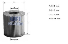 Ufi 2508000 - (*) FILTRO ACEITE