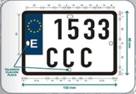 Matriculas 145122SE - Placa matricula moto corta europea