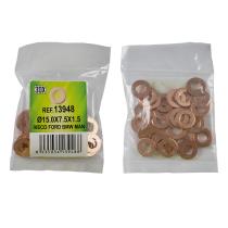 Jbm 13948 - BOLSA DE 30 ARANDELAS DE COBRE PARA INYECTORES - D.15.0X7.5X